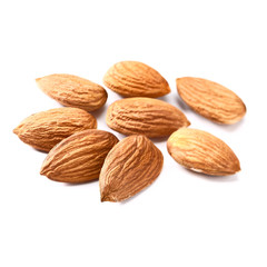dried almond on white