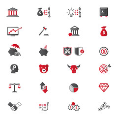 Financial investment icon set