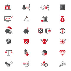 Financial investment icon set