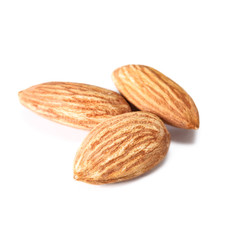 dried almond on white