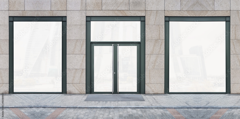 Wall mural shopfront with large windows