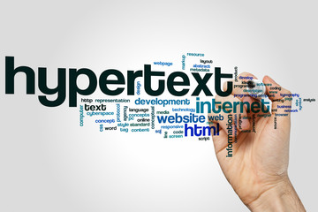 Hypertext word cloud - obrazy, fototapety, plakaty