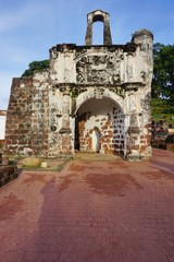 Fototapeta na wymiar Ruins of the Kota A Famosa Portuguese Fortress in Malacca