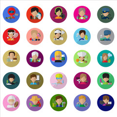 Flat People - Different Occupation Set. Collection Of Colorful Icons. For Web, Websites, Print, Presentation Templates, Mobile Applications And Promotional Materials - Vector Illustration,Flat Concept