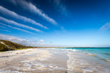 beautiful  beach in santa cruz galapagos islands