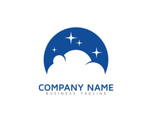 Cloud Night Logo Design Template