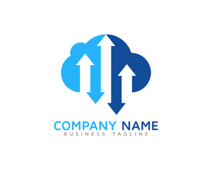 Cloud Arrow Logo Design Template