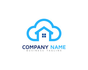 Cloud Home Logo Design Template