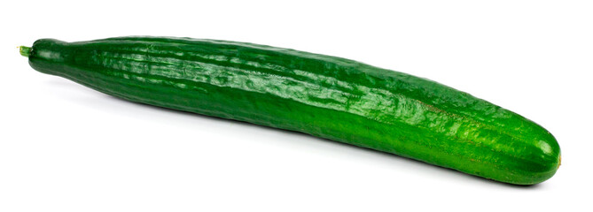 Fresh long cucumber over a white background