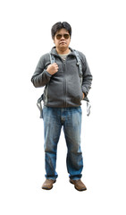 Fototapeta premium young man with backpack standing