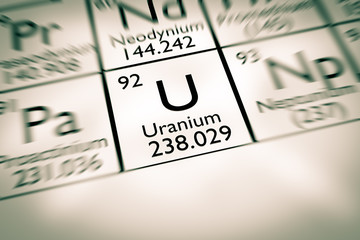 Focus on radioactive Uranium chemical element © antoine2k