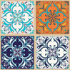 Vector seamless texture. Beautiful colored pattern for design and fashion with decorative elements