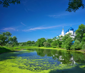 Orthodoxy monastery at Bogolyubovo in summer day. Russia