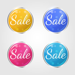 Sale shopping labels for business promotion. Sale and discounts concept. Vector illustration.