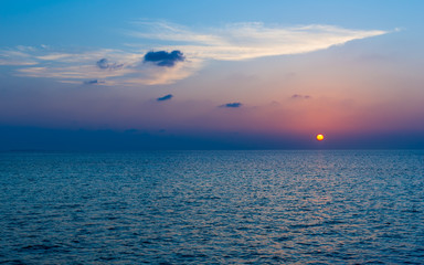 Fototapeta premium Sunset over the ocean. Maldives.