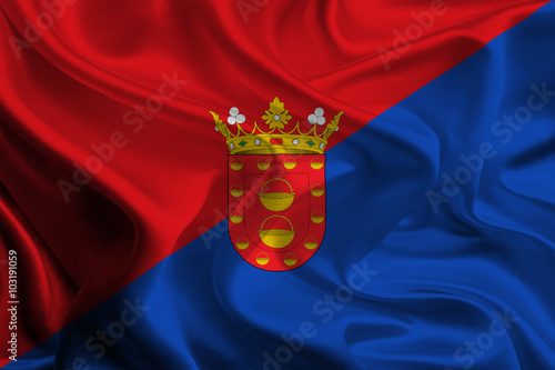 &ldquo;Flags of Canary Islands of Spain: Lanzarote&rdquo; Stock photo and royalty