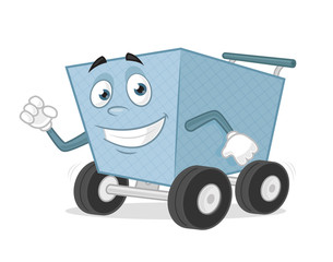 Shopping cart cartoon mascot vector illustration