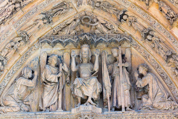 Religious statue carved in stone