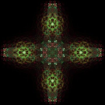 Green Cross Abstract Fractal Design