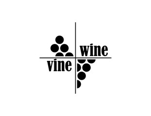 wine  and vine sing or  symbol. vector,