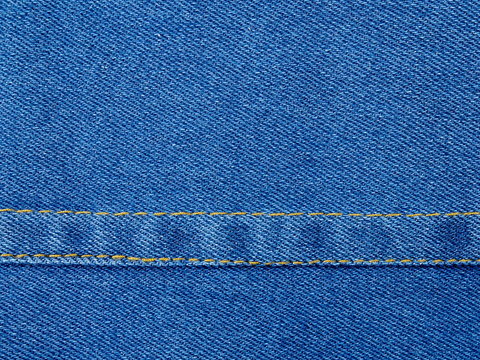 Blue jeans with seam