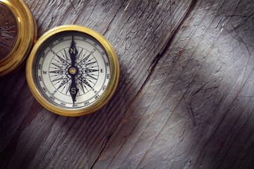 Antique golden compass