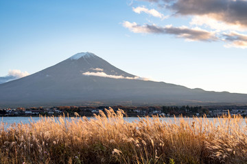 Fototapeta na wymiar Mount Fuji at Lake Kawaguchi, Japan