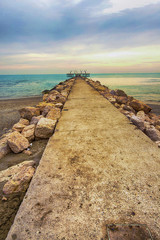 Venezia, molo con passeggiata.