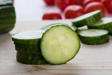 sliced raw cucumber