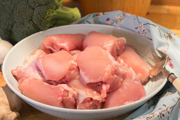 Raw chicken thighs