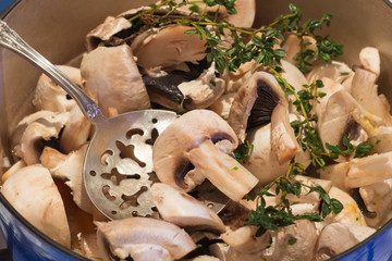 cooking mushrooom soup