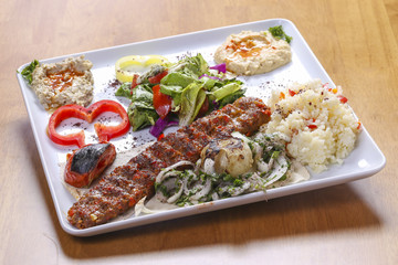 traditional arabian food dish with lamb