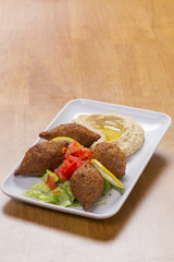 arabian Food of Fried Kibe on a plate