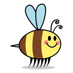 Comic Smiling Bee Bienen Cartoon 