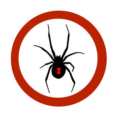 Stop sign of the black widow spider.