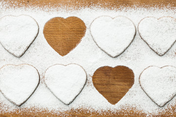 homemade cookies in the shape of hearts