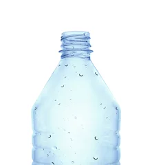  Close up view of a plastic water bottle against white background © danielsbfoto