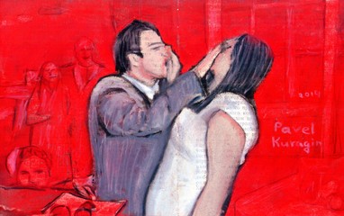 The Love - illustration by pastel on book page