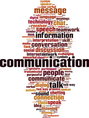 Communication word cloud concept. Vector illustration