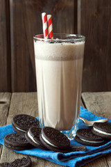 Homemade milkshake with cookies