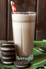 Homemade milkshake with cookies