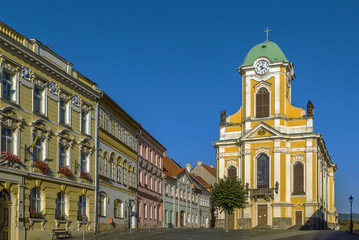 Fototapeta na wymiar square in Ustek, Czech republic