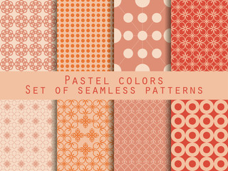 Geometric seamless pattern. Pastel shades. For wallpaper, bed linen, tiles, fabrics, backgrounds. Vector illustration.