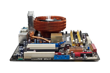motherboard isolated on white background