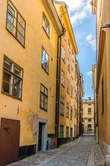 Fototapeta na wymiar Street view in the Stockholm old town. Sweden.