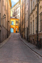 Fototapeta premium Street view in the Stockholm old town. Sweden.