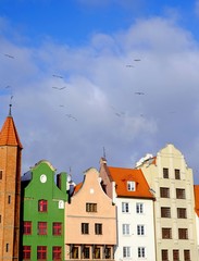 Streets and houses in Gdansk