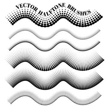 Collection of vector halftone pattern  brushes