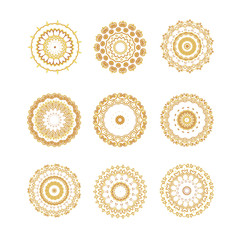 Vintage golden patterns set
