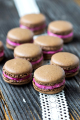 Homemade  Chocolate-Raspberry macarons